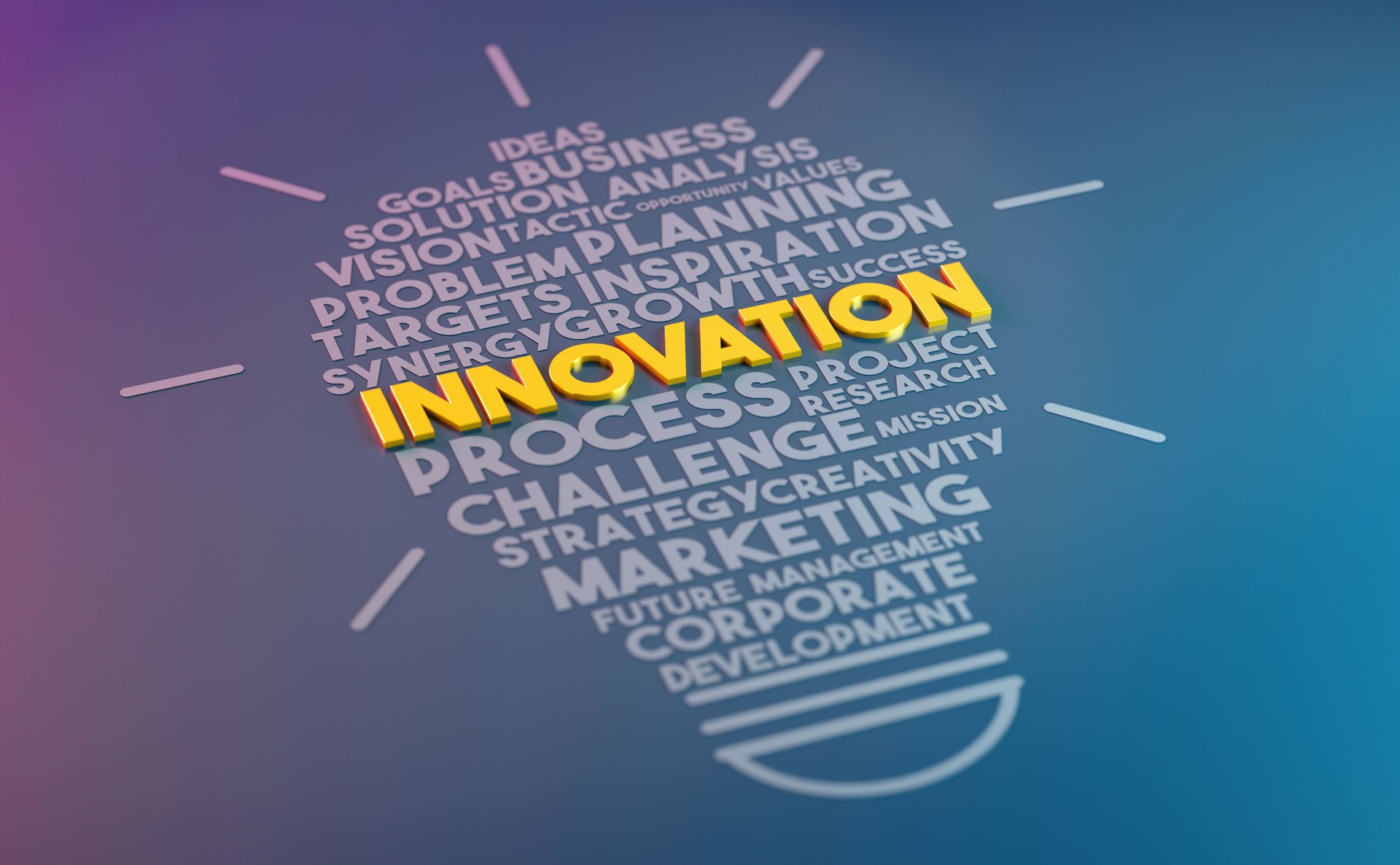 Innovation Light Bulb Word Cloud
