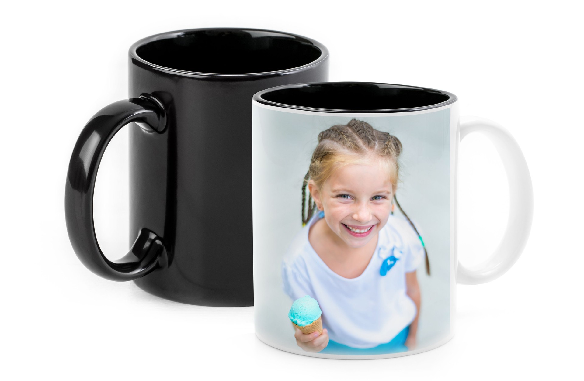 Happy girl on chameleon cup